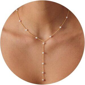 ⚡Pearl Necklace for Women 14K Gold-plated White Gold plated Dainty Chain